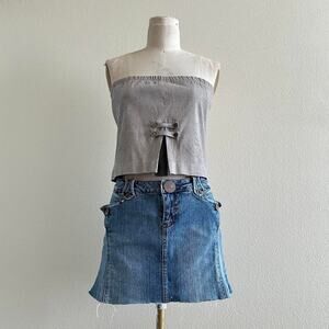 Handmade Gray Strapless Top